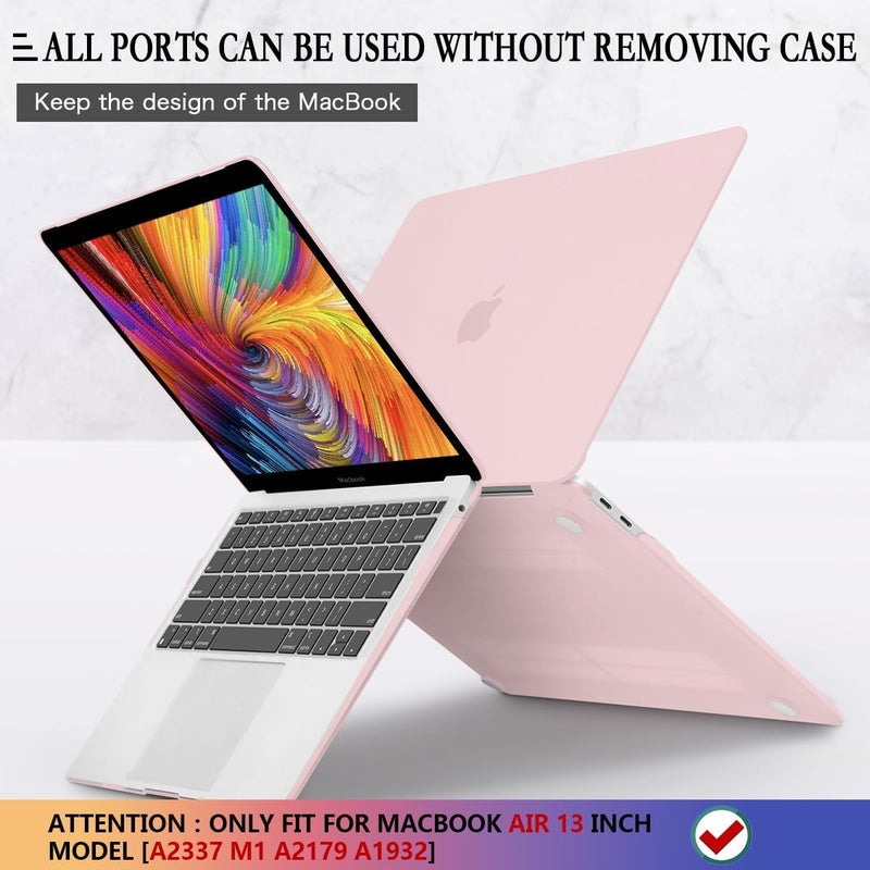 CISSOOK Baby Pink Case for MacBook Air 13 Inch A2337 M1 A2179 A1932 2021-2018 Release, Plastic Chalk Pink Hard Shell Cover with Keyboard Cover & Screen Protector for MacBook Air 13 with Touch ID 2021 - Image 5